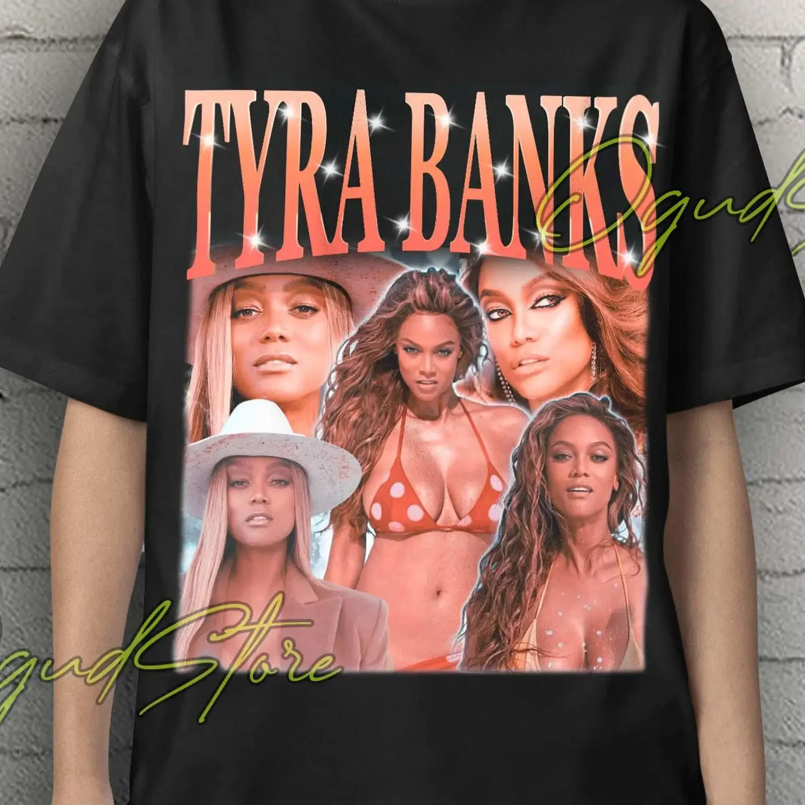 Vintage Tyra Banks T Shirt Retro 90s Supermodel Bootleg Casual Fans  vintage Washed Breathable designer clothes Comfortable