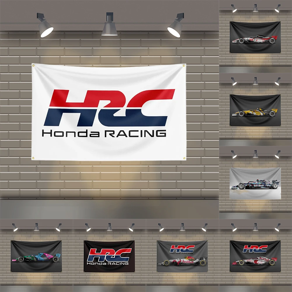 

3x5 Ft HRC Honda Racing Flag Polyester Printed Printing F1 Car Flags for Room Garage Decor