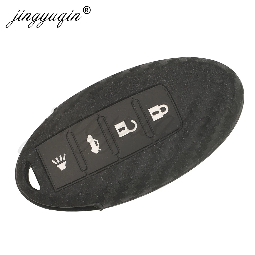 jingyuqin Carbon Silicone Car Key Cover Case for Infiniti Nissan Altima Armada Maxima Sentra Juke Tiida Murano Pathfinder XTrail