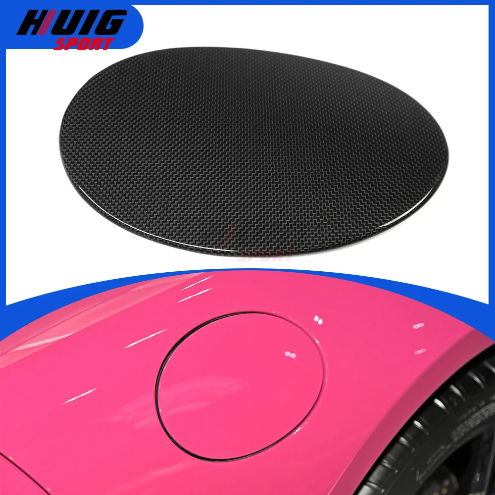 Plain Carbon Fiber Exterior Car Rear Tank Fuel Cap Gas Oil Decor Cover Trim Accessories For Porsche 911 992 Carrera 2019-2024