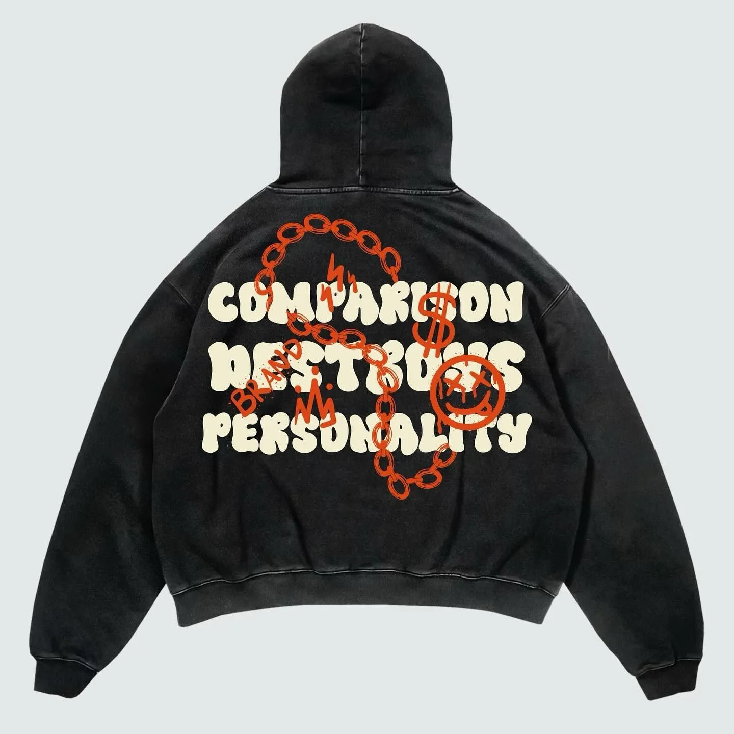 

Y2k Women's Clothes Washed Sweater Long Sleeve Pullover Top Vintage Personalized Print Oversize Streetwear Trend Gothic Dark hot