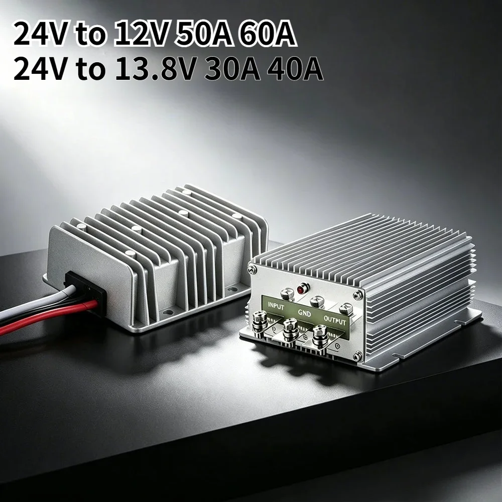 24V Step Down to 12V 50A 60A Converter 24V to 13.8V 30A 40A Voltage Regulator Voltage Reducer for Golf Cart Trucks Bus LCD TV