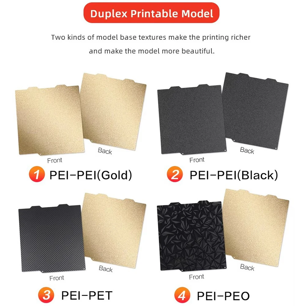 PET-Kohlefaser-Diamant-Bauplatte für Creality K1C Ender5 S1 Ender3 S1 Pro/ V3 SE/ KE 3D-Drucker, beidseitig mit PEI-Textur, Heizbett – Detail 7
