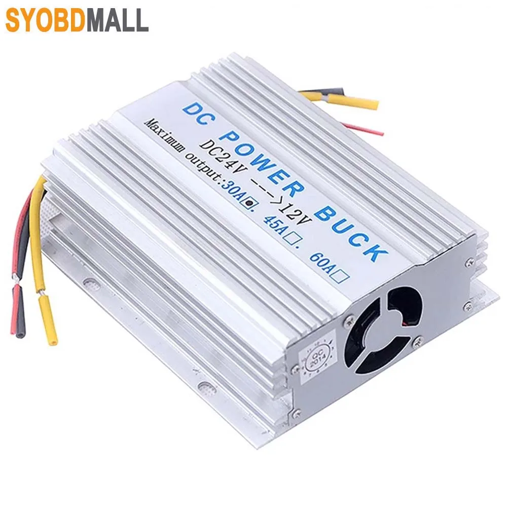 20A 30A DC 24V To DC 12V Auto Step Down Converter Regulator for Car Vehicle Boat Truck Van Power Inverter Adapter with Fan
