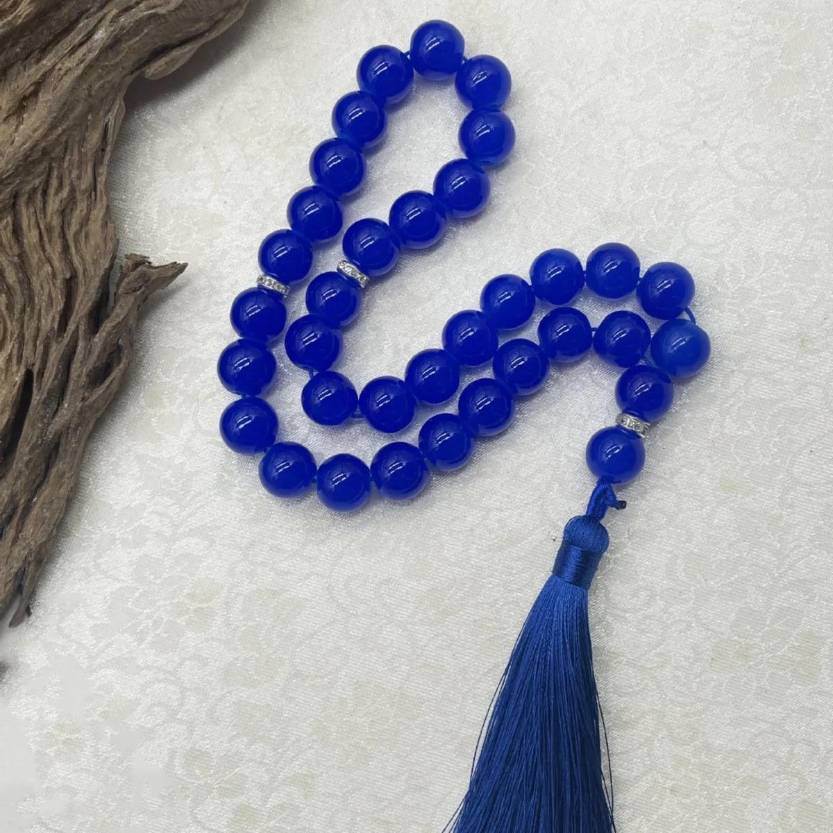 Elegant Glass Tasbih with Classic Tassel, Bohemian Islamic Prayer Beads Bracelet, Arabic Style Rosary for Daily Wear & Prayer - view 3