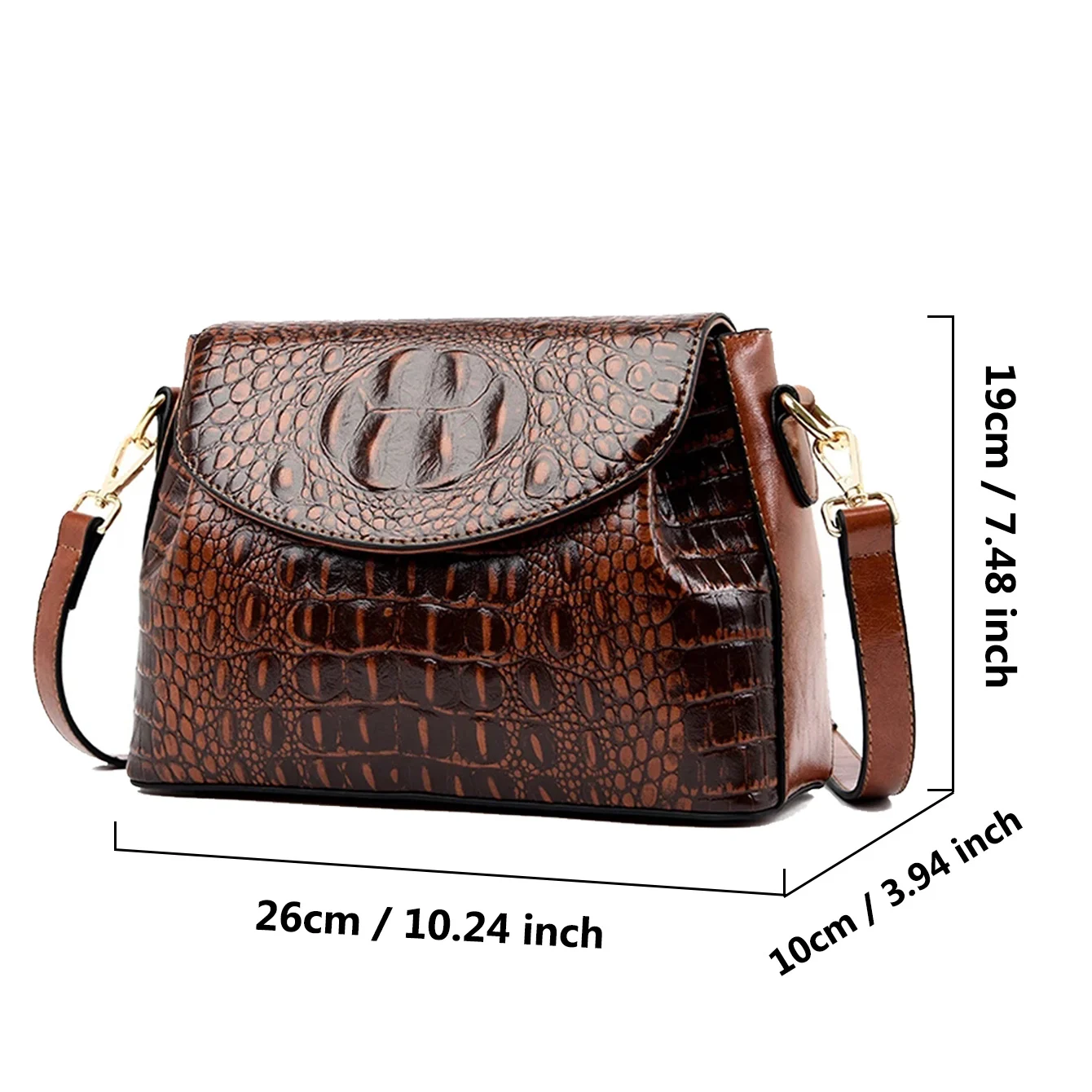 Shoulder Bags for Women Crocodile Leather Handbags Designer Vintage Alligator Satchel Retro Tote