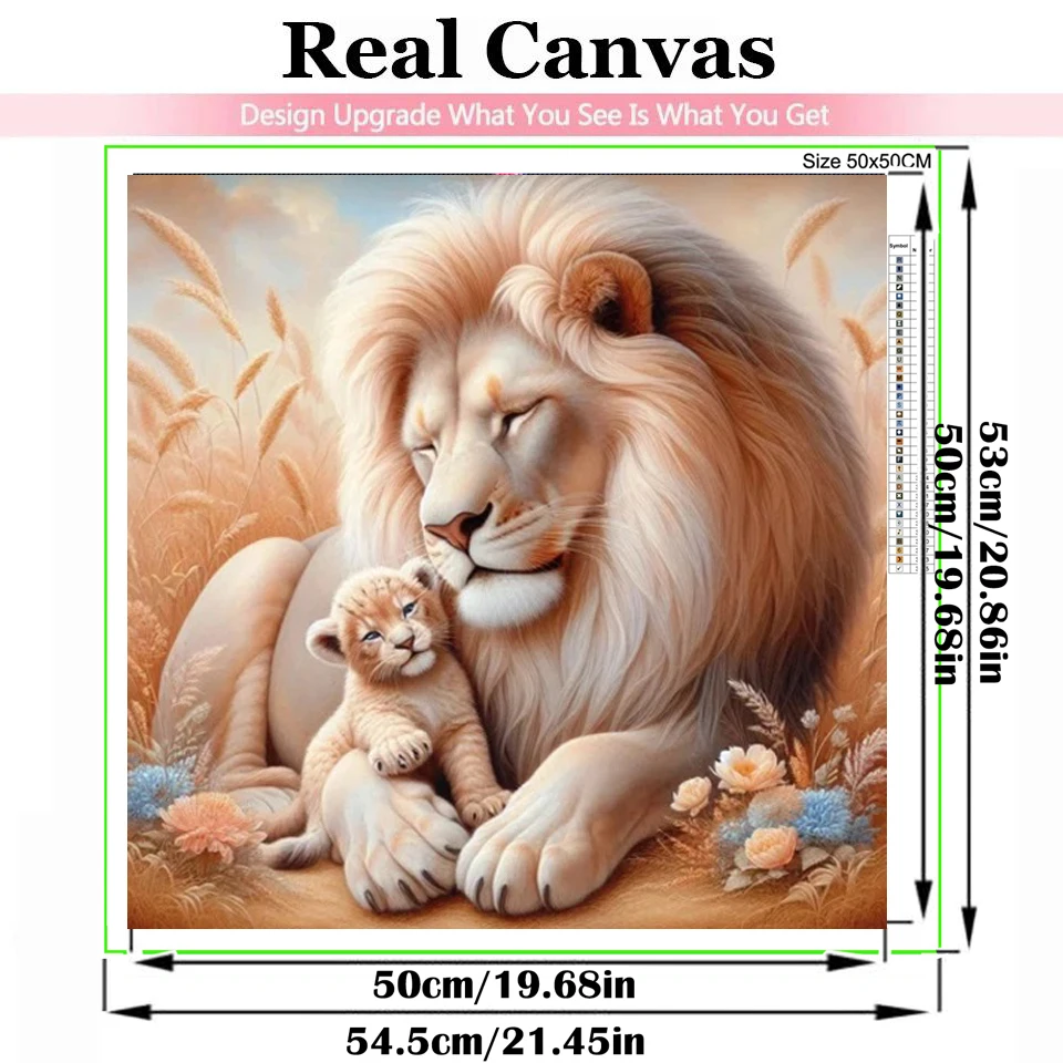 5D Diy Diamond Painting Full Square Round Drill Lion Family Cross Stitch Diamond Embroidery Animal Mosaic Kits New 2025