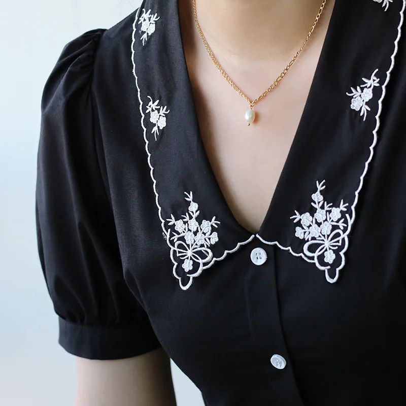 316L Stainless Steel Natural Freshwater Pearl Pendant Splicing Chain Necklace For Women New Trend Choker Clavicle Chain