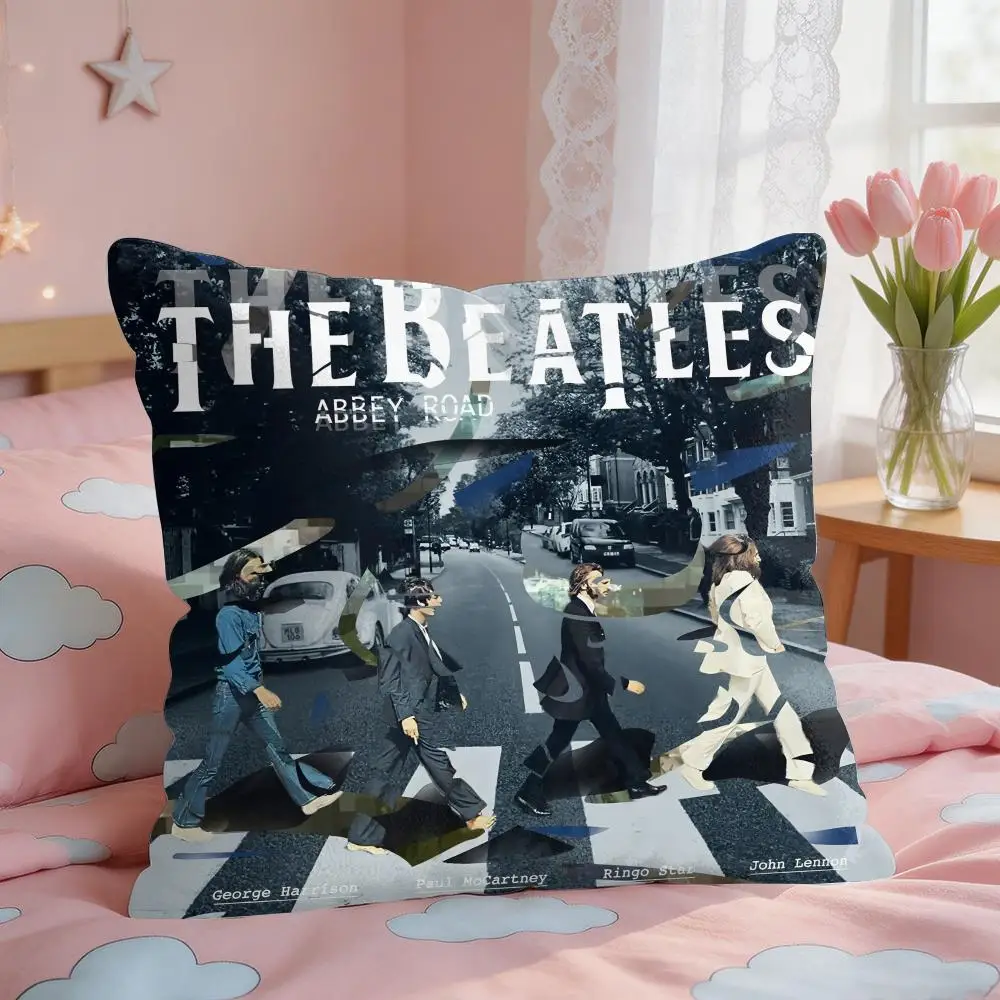The B-Beatle Band Cushion Cover Square Short Plush Pillow Case Living Room Sofa Home Decor Funda 40X40
