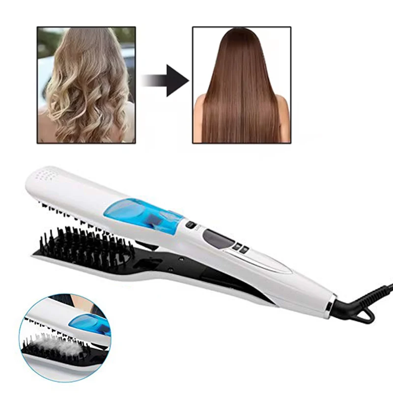 Steam Straight Hair Brush Portable Salon Professional Ceramic Coating Steam Straight Hair Brush For Girls Hairdressing Tools