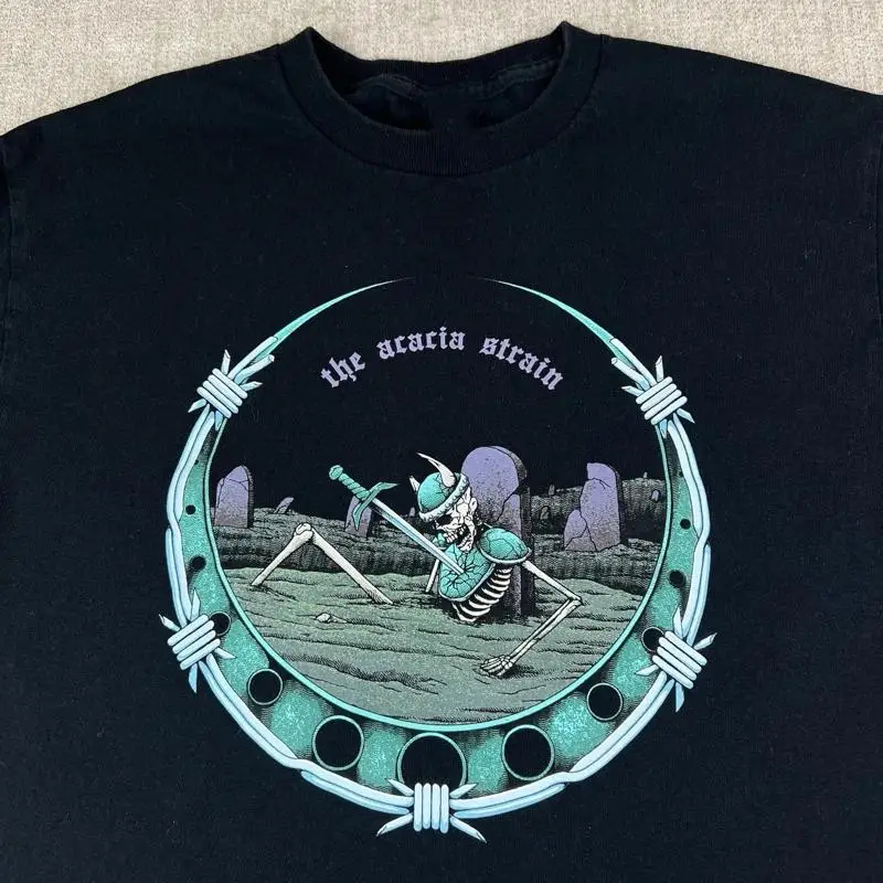 The Acacia Strain Skeleton Barbed Wire Circle Graphic T-Shirt