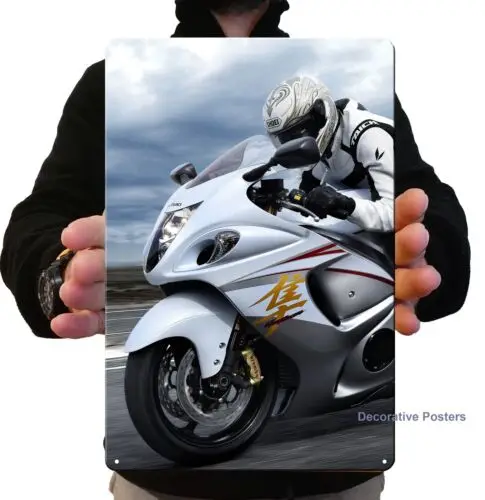 1p，Suzuki Hayabusa Motorcycle Metal Poster -  Collectable Tin Sign - Size:20x30cm