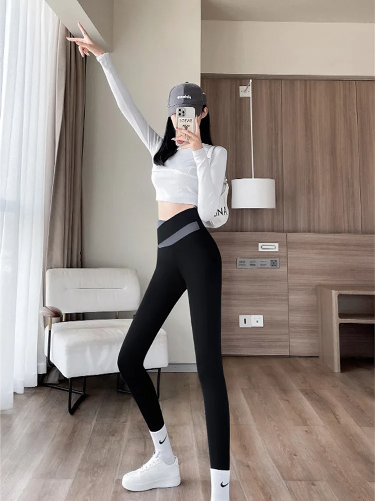 Sexy Crossed Waist Yoga Pants Women V-Waist Scrunch Butt Leggings Seamless Fitness Workout Push Up Tights Casual Sports Trousers
