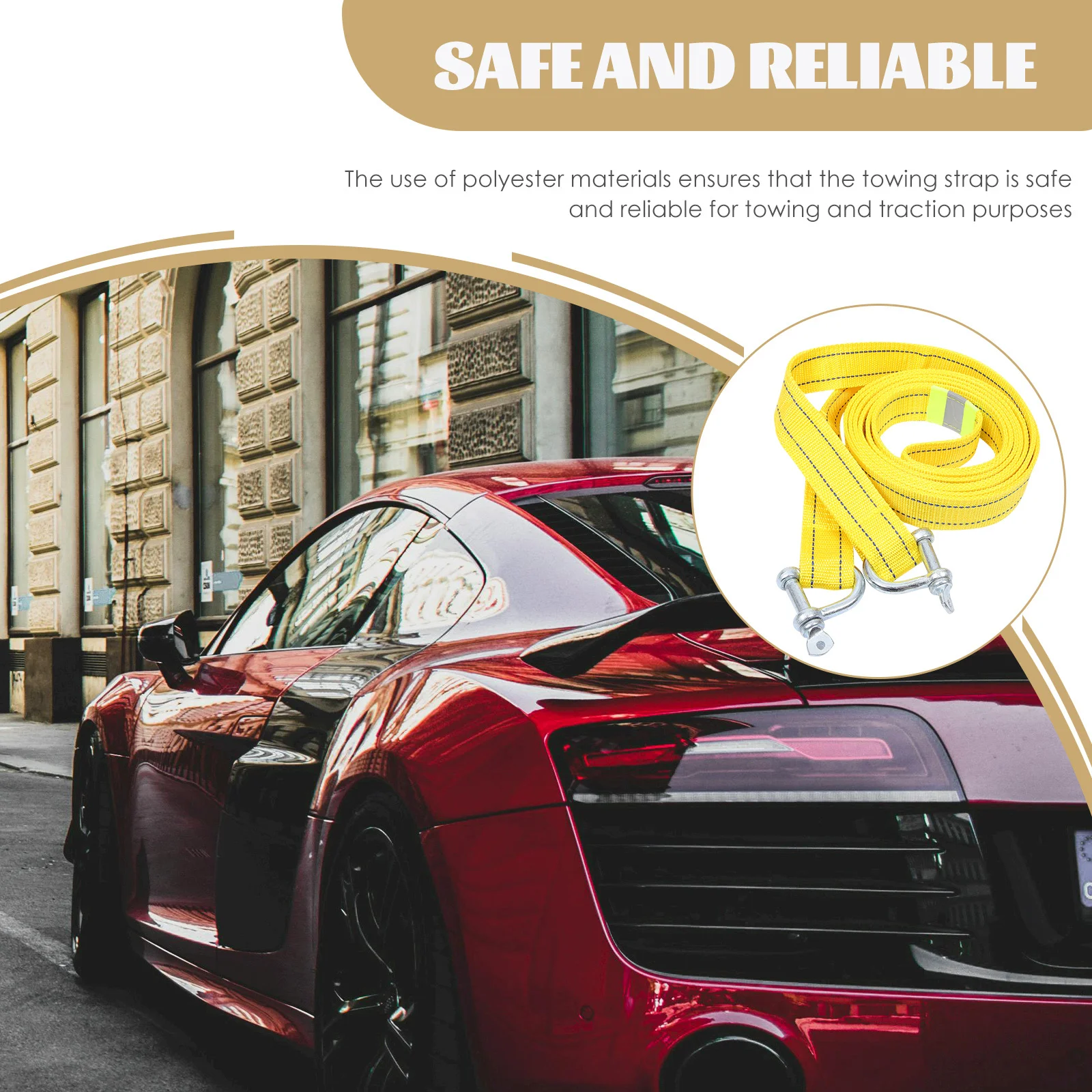 

Car Tow Dolly 4 Meter Heavy Duty Tow Strap Night Glow Towing Rope for Trailer Boat Truck Pull Strap Towing Straps