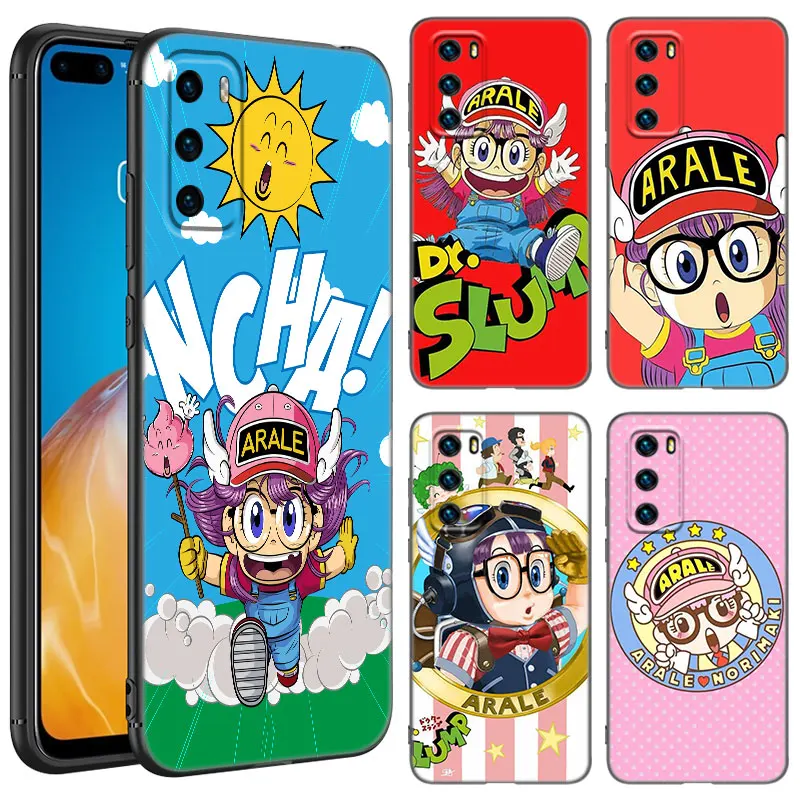 Dr Slump Arale Anime Black Phone Case For Huawei P10 P20 P30 P40 Lite P50 P60 Art P50E P Smart Z 2018 2020 2021 Pro 2019