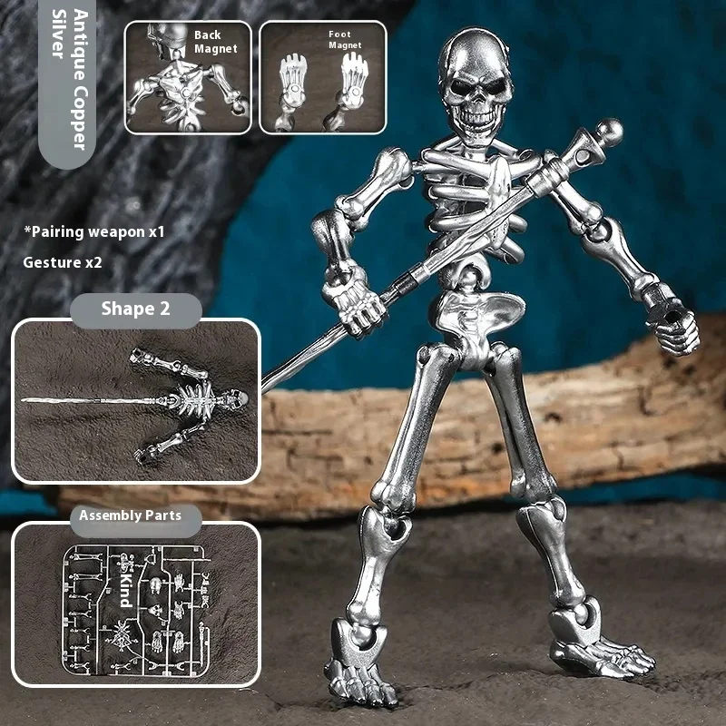 Point de squelette anatomique 3D articulé, modèle d'assemblage à monter soi-même, décor scientifique médical, jouet de construction d'horreur gothique à collectionner