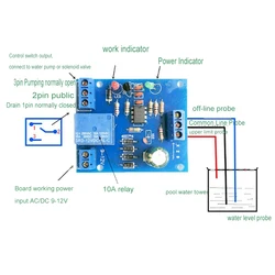 9V-12V Liquid Water Level Controller Sensor Automatic Pumping Drainage Water Level Detection Water Short Protection Pump Control