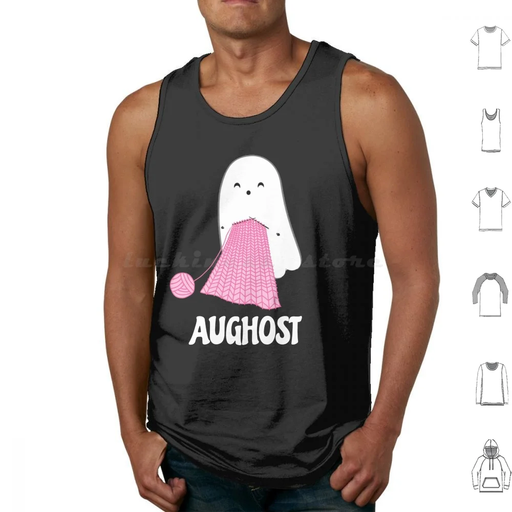Halloween In August Aughost Tank Tops Print Cotton Halloween In August Partying Ghost Im Here For The Boos