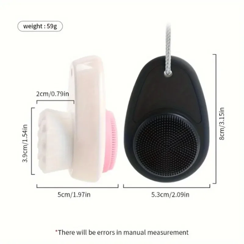 فرشاة تنظيف الوجه مزدوجة الجوانب مع شعيرات نايلون ناعمة ورأس سيليكون لتدليك التقشير وأداة العناية بالبشرة اللطيفة #6