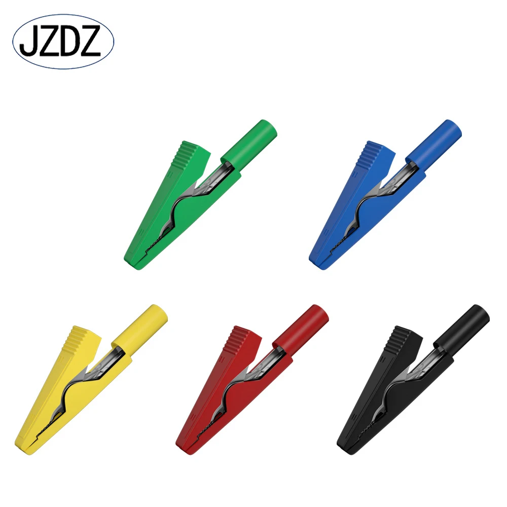 JZDZ 5 sztuk zaciski krokodylkowe z 2mm gniazdo izolacji metalowe krokodyl zacisk Test akcesoria do multimetru J.60028