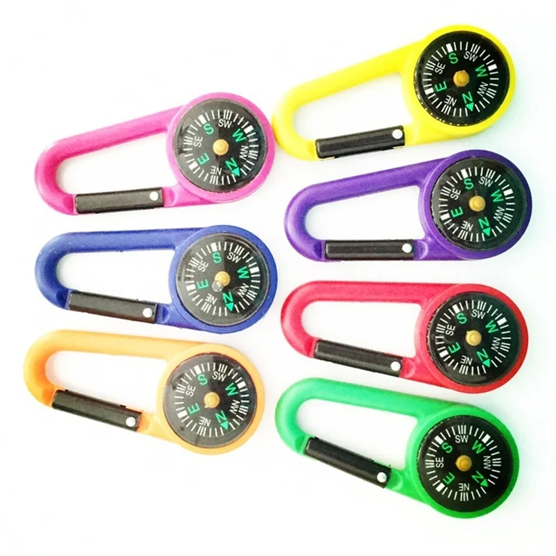 Outdoor Mountaineering Buckle Compass Multifu Quick Hang Portable Liquid Suspension Compass Survival Gadgets (Random Color)