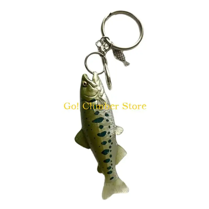 Q84C Daily Carry Fish Keychain Accessory in Acrylic Style with Metal Hook Detail for Bag Use and Simple Display Placement Style