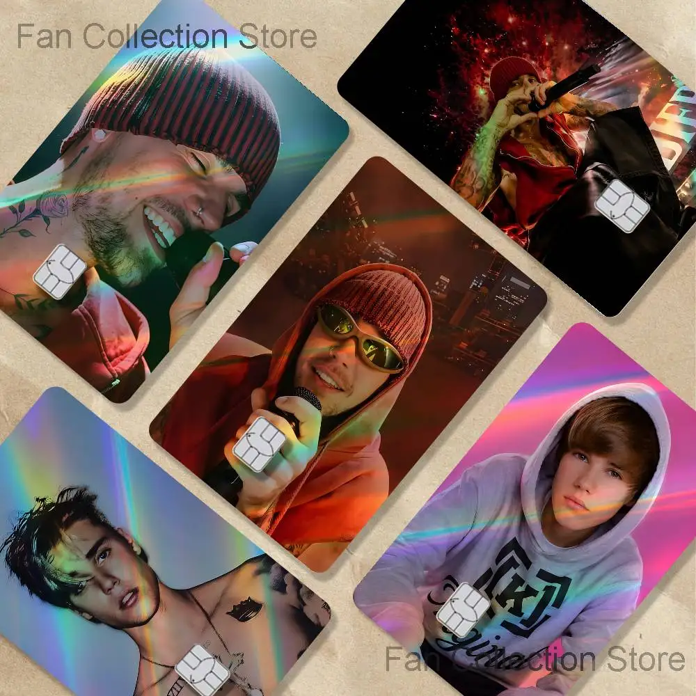 Singer J-Justin JB Bieber Laser-like texture Card Stickers Credit Visa Debit Bank Charge Card Bus Metro Sticker Decal Decoration