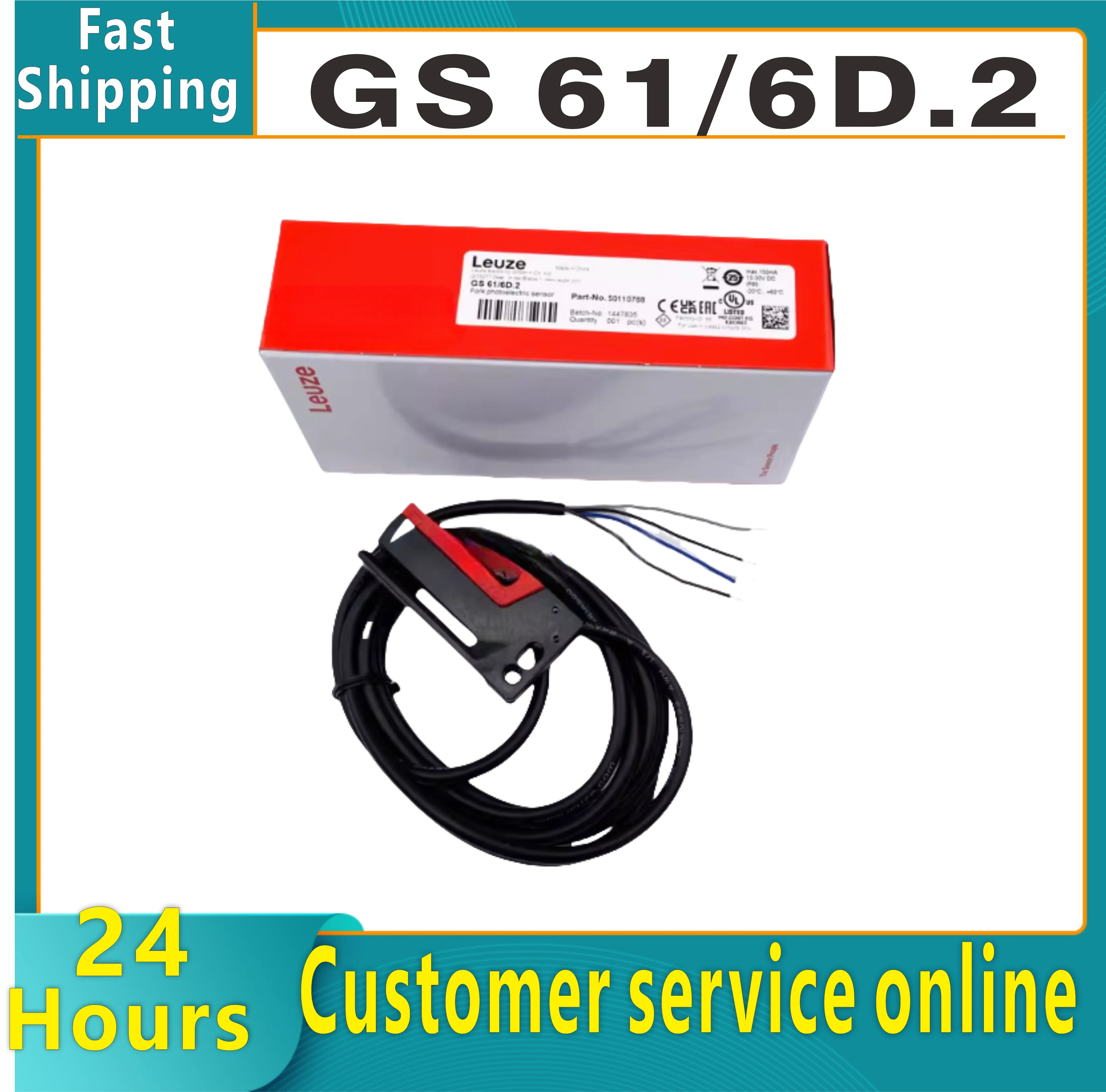 GS 61/6D. 2 GS 61/6D GS61/6.2 LEUZE color code sensor 100% brand new original
