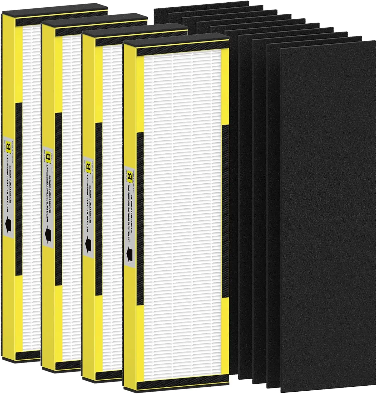 

4 Pack FLT4825 HEPA Filter B Replacement Compatible with AC4825 AC4825E AC4300 AC4800 AC4880 AC4900 AC4850, 4 True HEPA Filte