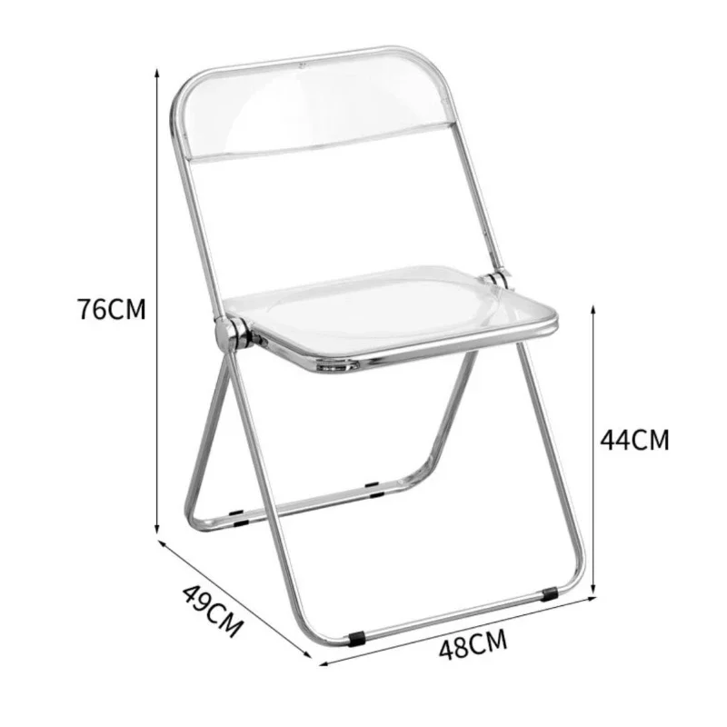 Folding Chair Acrylic Clothing Store Photo Transparent Chair Home Crystal Dining Chair Backrest Makeup Chairs Home Furniture