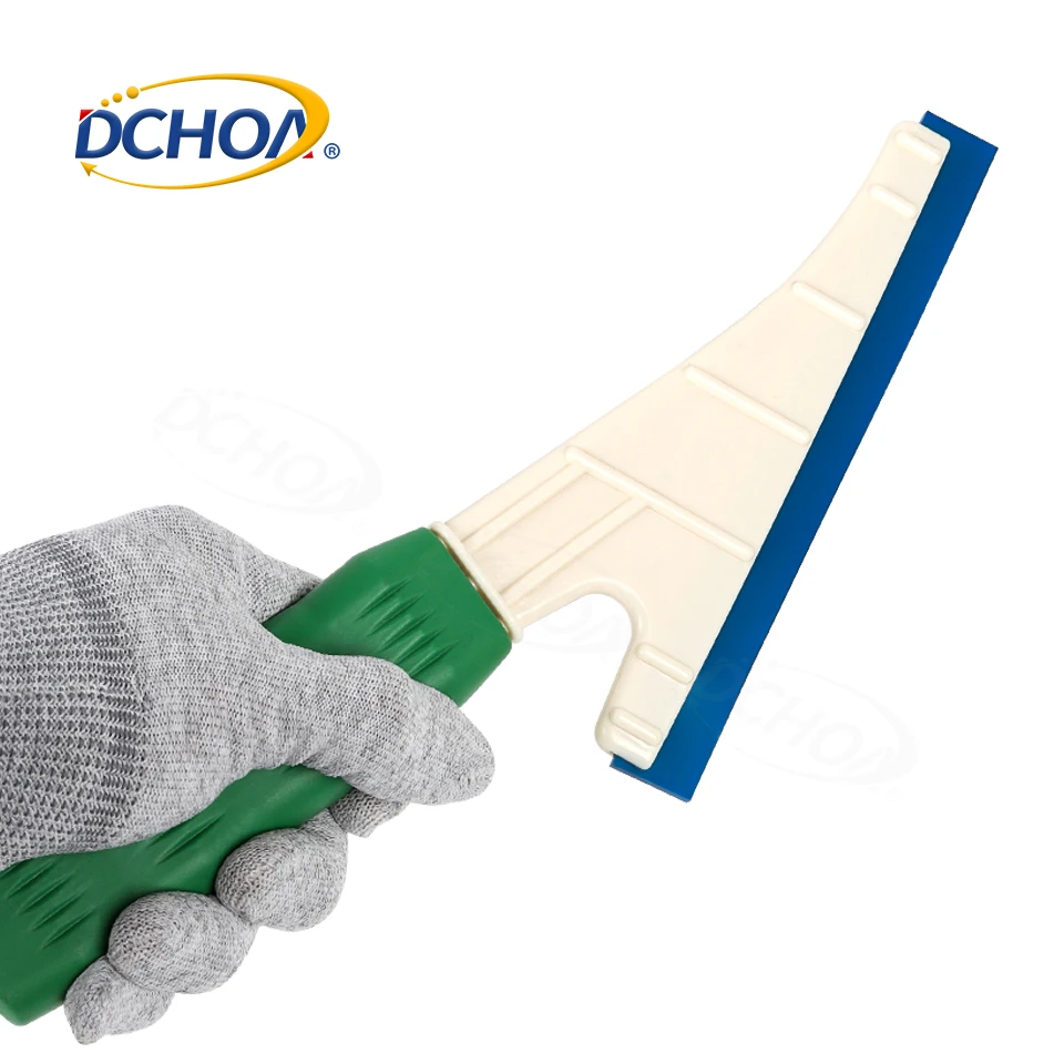 DCHOA Long Handle Car Window Tint Scraper Replaceable Angled Bevel Blade Non-Slip Grip Tool for Vinyl Wrap Film Removal