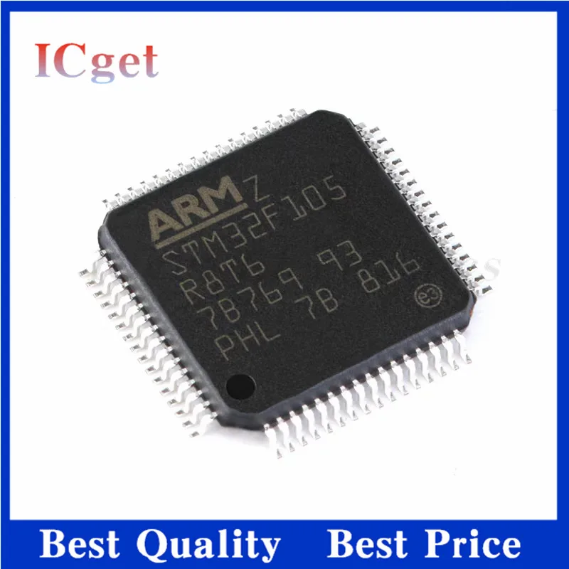 Nouveau jeu de puces QFP-64 RGT6, STM32FSpringR8T6, STM32FSpringRBT6, STM32F412RGT6, STM32F105, R8T6, STM32F105, RBT6, STM32F412, 1 pièce