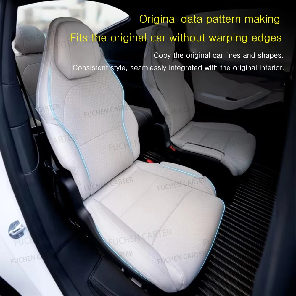 For Tesla Model YL 2026+ Ventilation Seat Cover Breathable Comfortable PU Leather Seat Cushion All-season Car Seat Accessories