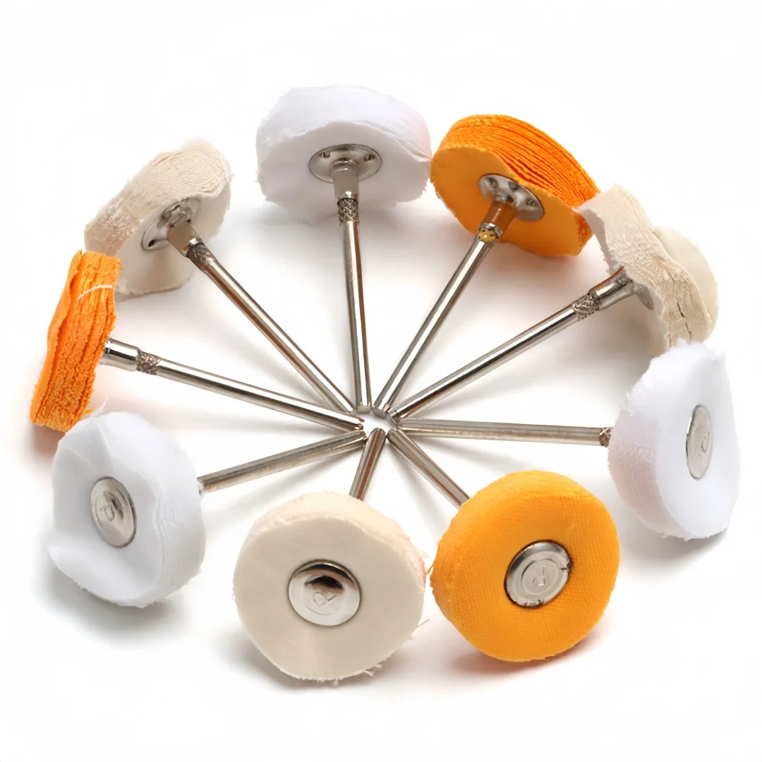 

10pcs T Shaped Cotton Cloth Polishing Nail Diamond Multifunctional Polishing Wheels Tool with 2.35mm Shank Dental Accessories