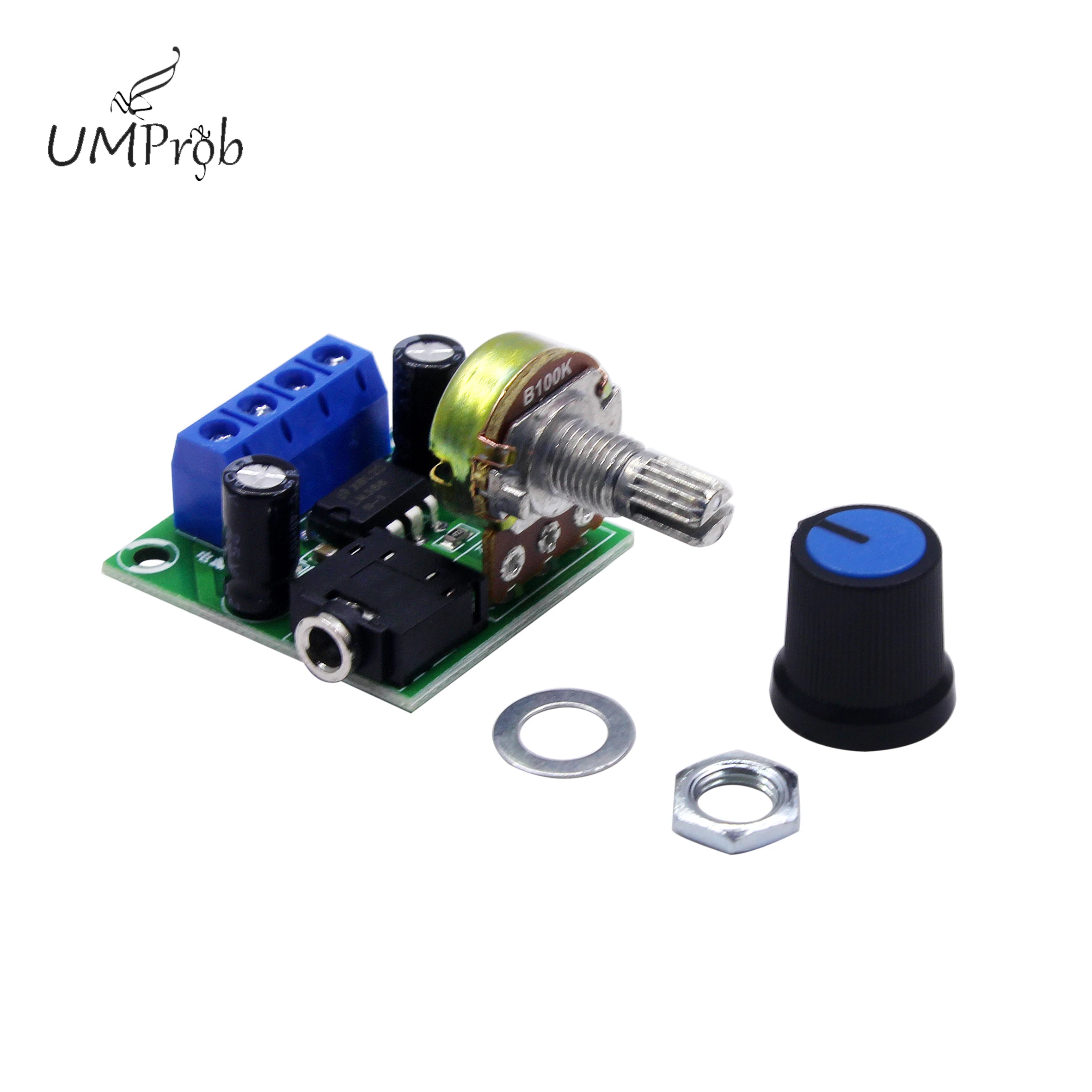 LM386 10W Audio Amplifier Board Mono 3.5mm DC 3-12V Volume Control Mini AMP Module Adjustable volume