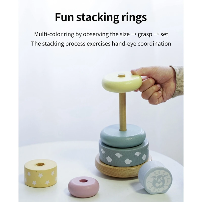 Houten Stapeltoren, Macaron Gekleurd Non-Reverse Educatief Speelgoed Handgemaakt Houten Speelgoed Voor Stapelen Voor Childs Geschenken