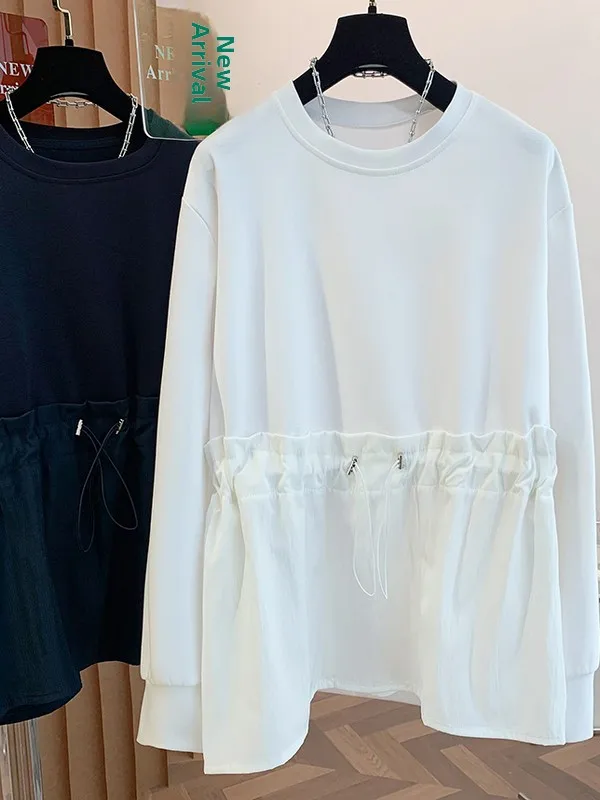 

Повседневная толстовка с капюшоном Long Sve Dstring на талии, скрывающая живот, модная женская толстовка большого размера Agel, удобная посадка