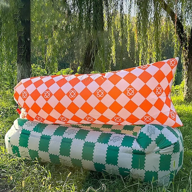 Outdoor Air Luie Opblaasbare Sofa Bag Draagbare Camping Sofa Matras Muziekfestival Concert Fauteuil Draagbaar Schattig