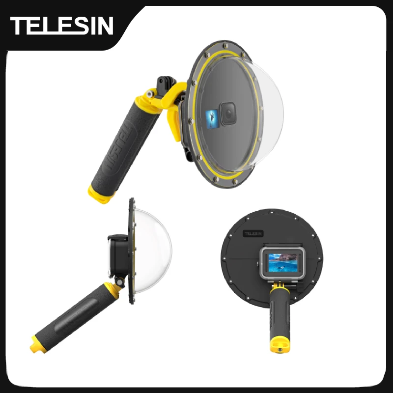 TELESIN Dome Port 30M Waterproof Case Housing For Gopro 13 12 11 10 9  Hero 9 10 11 12 Trigger Dome Cover Lens GoPro Accessories