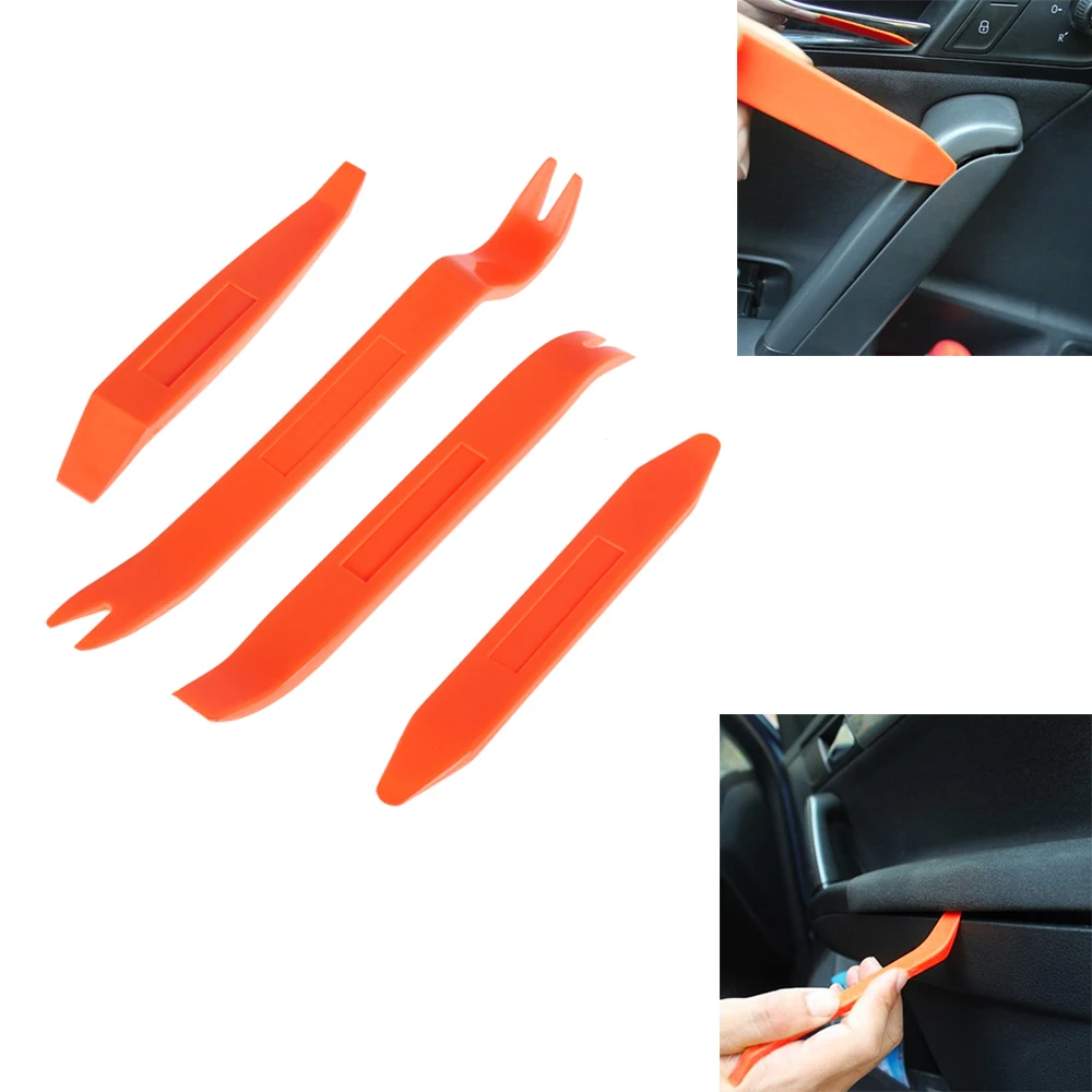 

4 шт. 225 мм / 190 мм / 165 мм / 140 мм Пластиковое оранжевое устройство для демонтажа автомобиля Инструменты для автомобильной аудио / вентиляции