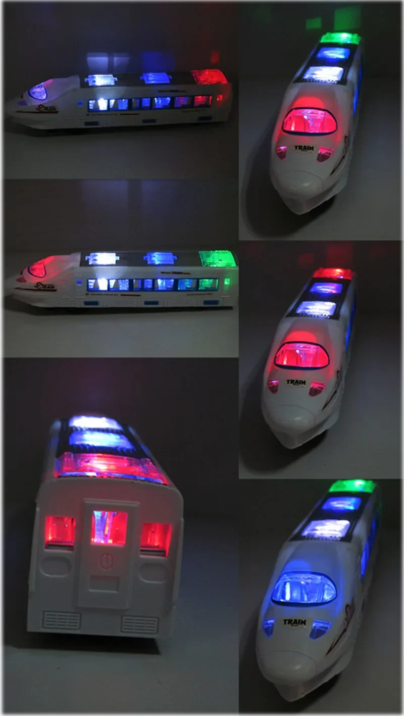 [ Funny ] Electric light & music Train Toy high-speed train goes around and changes directions on contact (Battery Powered) toys