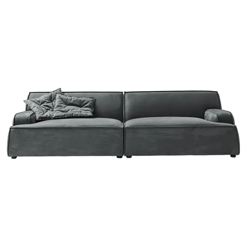 

Fabric sofa, small apartment four-person straight row living room emery sofa