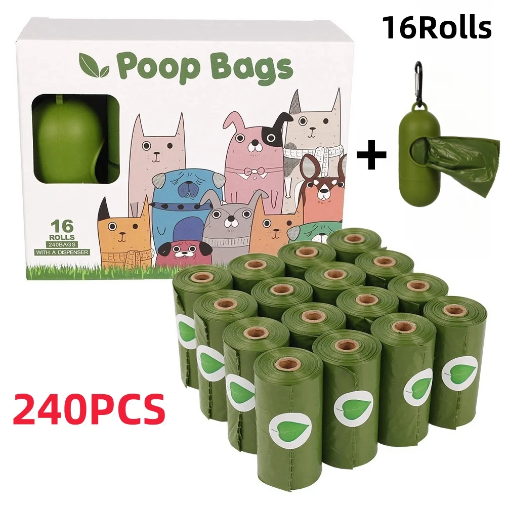 

Biodegradable Pet Waste Bags Thickened Portable Printed Dog Poop Bags Eco-friendly Outdoor Pet Poop Pickup Bags with Organizer