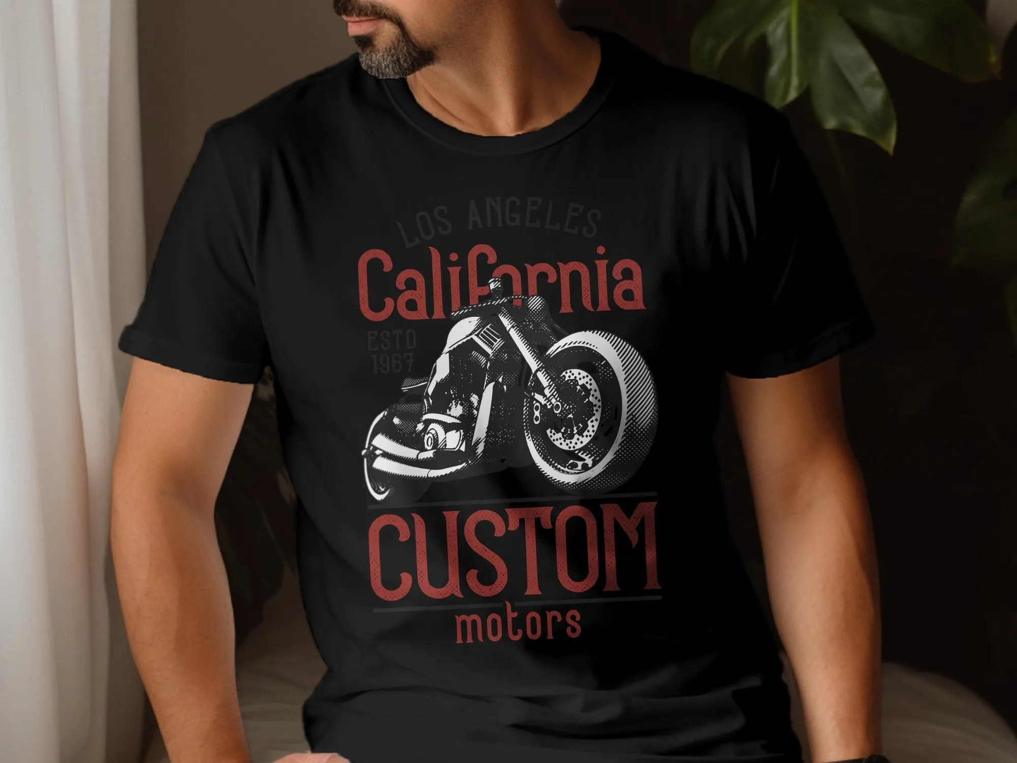 Vintage California Custom Motors T Shirt Los Angeles Est 1967 Motorcycle Enthusiast