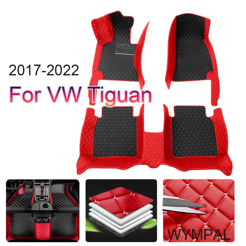 Floor Mats For VW Tiguan Allspace AD BW 2017~2022 Waterproof Carpet Car Floor Mat Tapis Voiture Car Accessories Interior