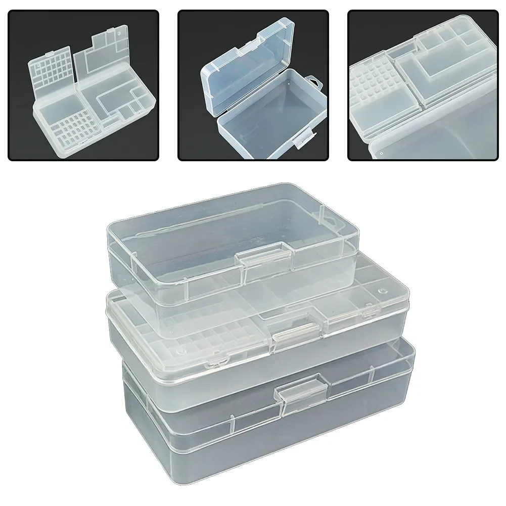 1pc Transparent Rectangle Plastic Storage Box PVC Tool Box Household Supplies Storage Tools Organizers For Storing Screws Beads