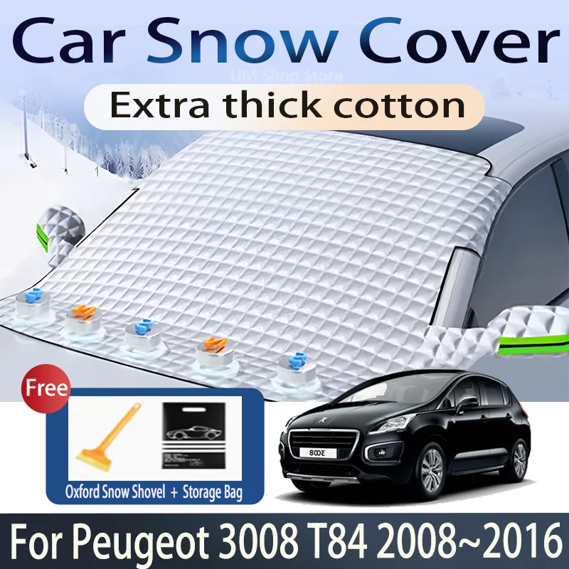 Car Cover For Peugeot 3008 T84 2008~2016 MK1 Front Windshield Snow Ice Shield Protector Window Shade Cover Exterior Accessories