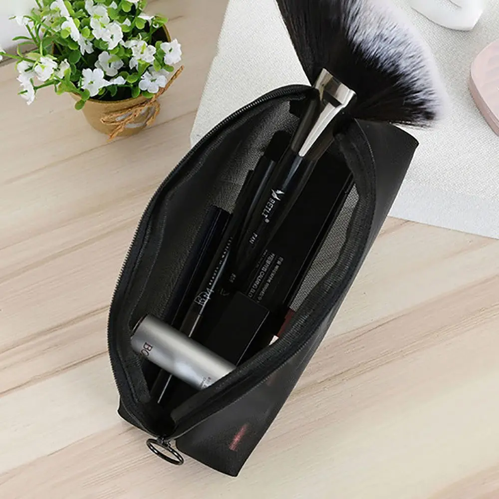 Casual Makeup Pouch Female Wash Pouch Travel Zipper Toiletry Bag Storage Bag Mesh Cosmetic Bag Bath Storage Makeup Case