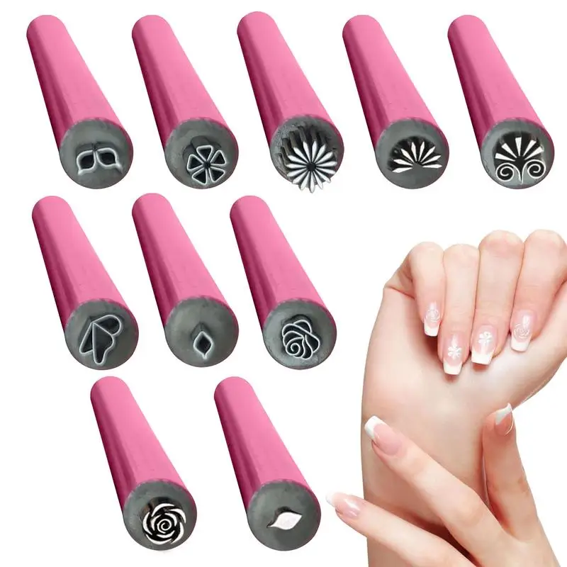 Nail Seal Pen Set with Fine Nib Handmade Nail Stamps Painting Pen Nail Painting Tool for Nails Salon Travel and Home