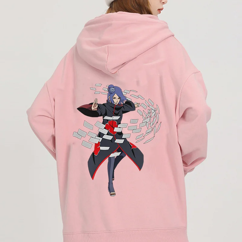 Naruto 2024 New Hooded Naruto Konan Fashion Print Men's and Women's Autumn Fashion Loose Hooded Sweatshirt